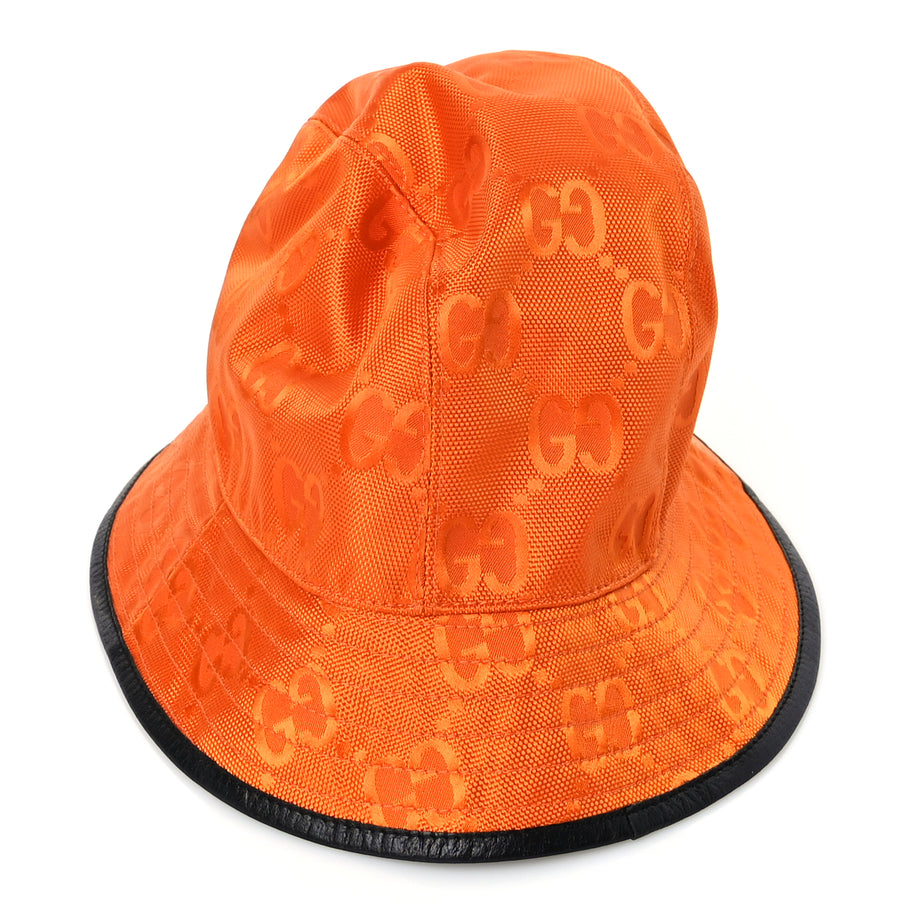 Gucci GUCCI Econyl Nylon Monogram Off The Grid Will Bucket Hat M Carrot Orange Black Image 5