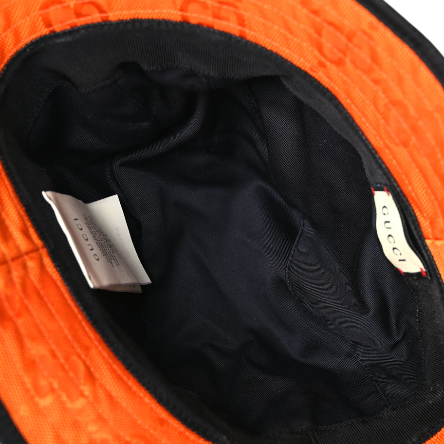 Gucci GUCCI Econyl Nylon Monogram Off The Grid Will Bucket Hat M Carrot Orange Black Image 7