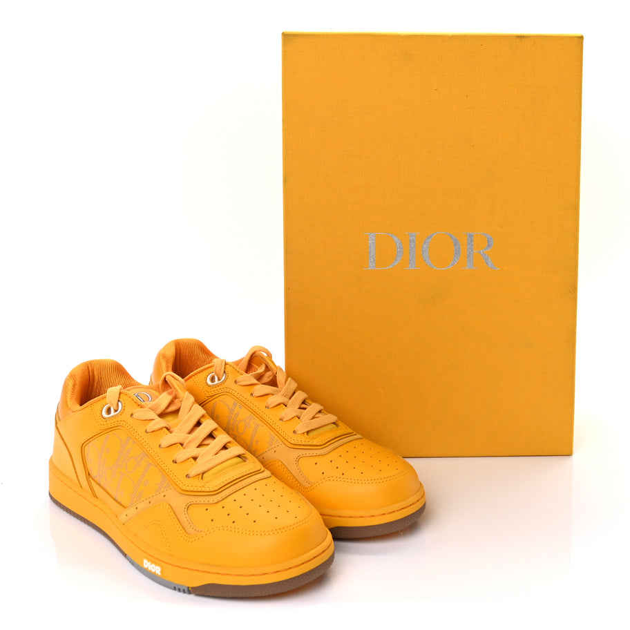 Christian Dior Smooth Calfskin Oblique Galaxy Mens B27 Low Top Sneakers 42  Yellow Image 2