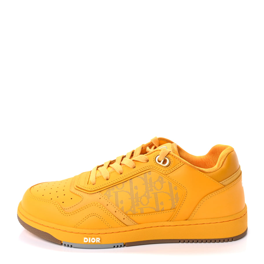 Christian Dior Smooth Calfskin Oblique Galaxy Mens B27 Low Top Sneakers 42  Yellow Image 1