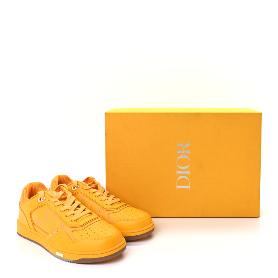 Christian Dior Smooth Calfskin Oblique Galaxy Mens B27 Low Top Sneakers 42  Yellow Image 11