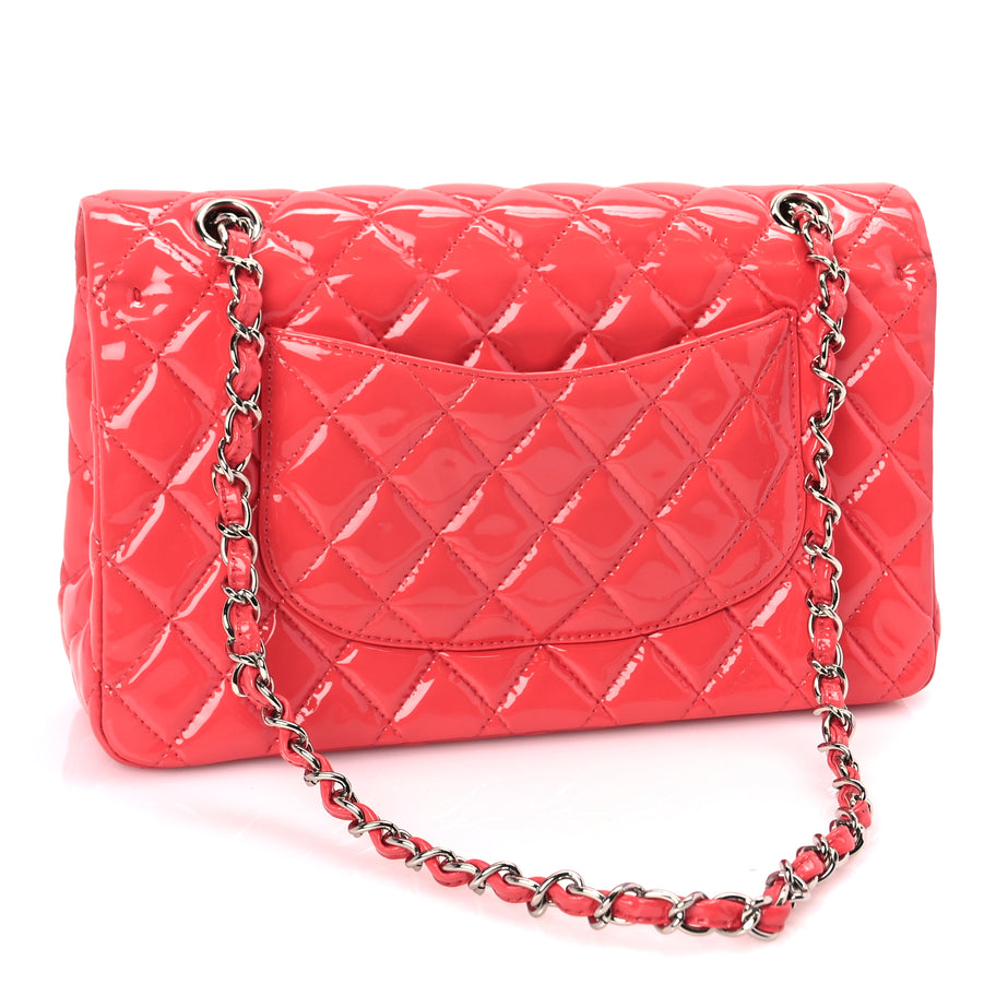 Chanel Patent Calfskin Quilted Medium Double Flap Dark Pink Image 2