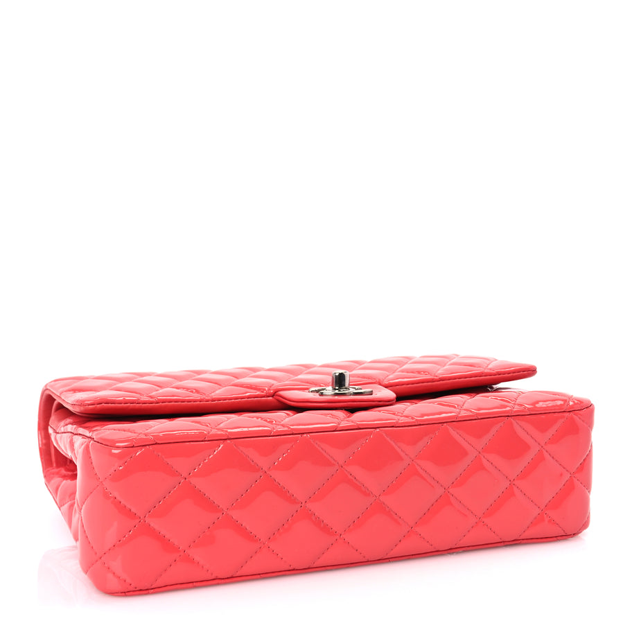 Chanel Patent Calfskin Quilted Medium Double Flap Dark Pink Image 3