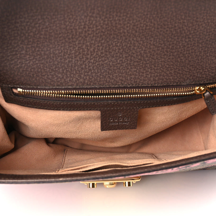 Gucci GG Supreme Monogram Bengal Medium Padlock Shoulder Bag Beige Pink Image 4
