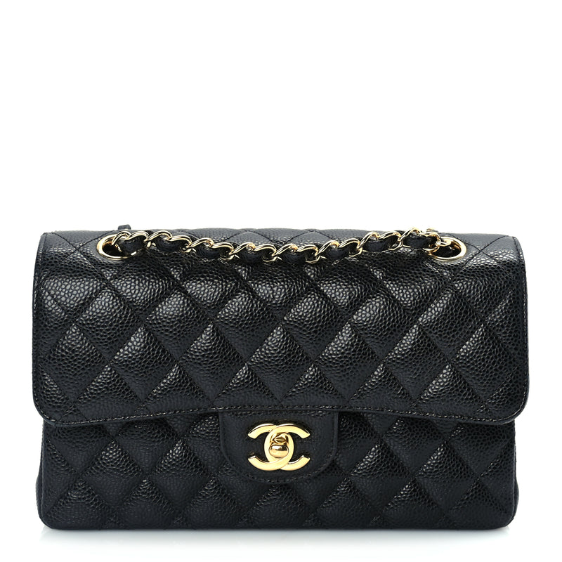  Chanel Caviar Quilted Small Double Flap  Black