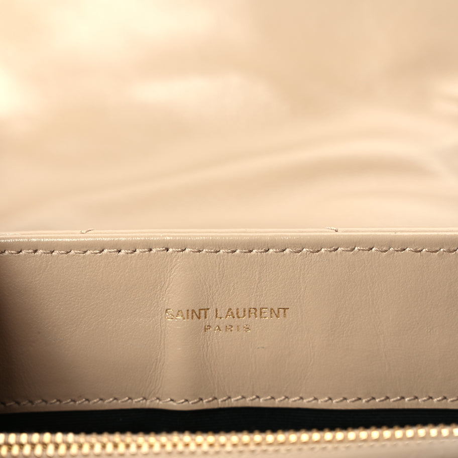 Saint Laurent Calfskin Y Quilted Monogram Small Loulou Chain Satchel Dark Beige Image 5