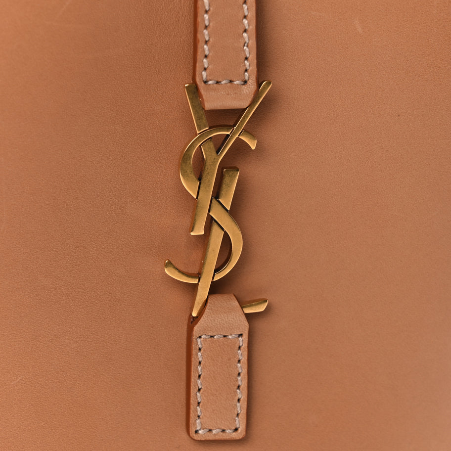 Saint Laurent Smooth Calfskin Le 5 A 7 Vertical Hobo Brown Gold Image 3