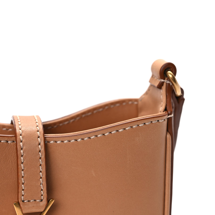 Saint Laurent Smooth Calfskin Le 5 A 7 Vertical Hobo Brown Gold Image 4