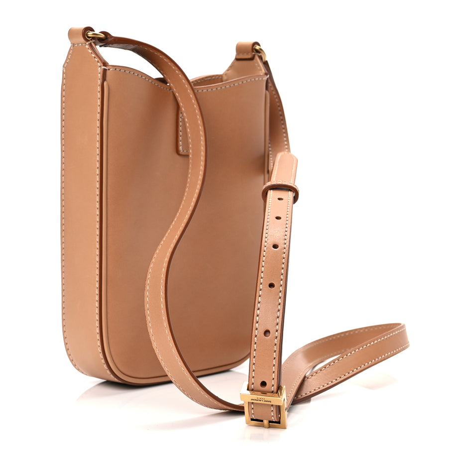 Saint Laurent Smooth Calfskin Le 5 A 7 Vertical Hobo Brown Gold Image 5