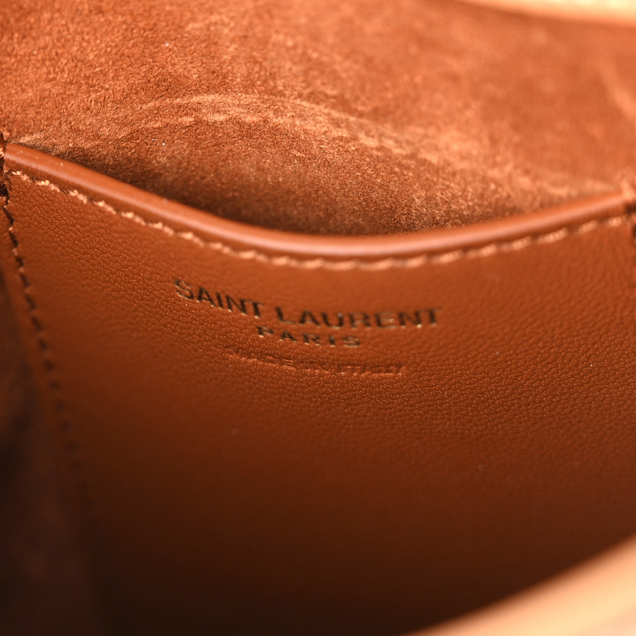 Saint Laurent Smooth Calfskin Le 5 A 7 Vertical Hobo Brown Gold Image 10