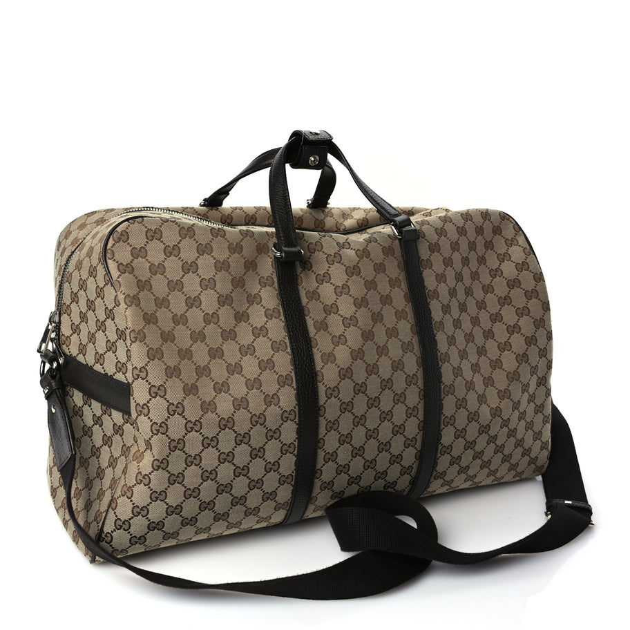 Gucci Monogram Dollar Calfskin Large Boston Duffle Bag Beige Ebony Testa di Moro Marrone Scuro Image 2