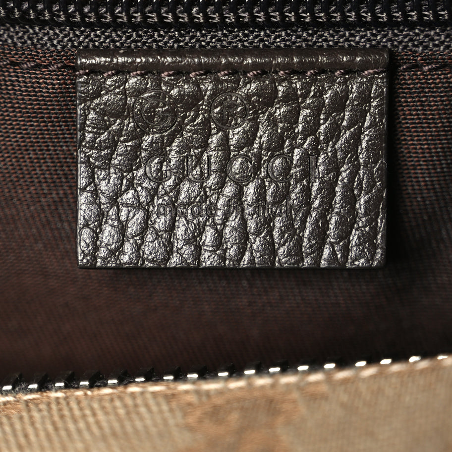 Gucci Monogram Dollar Calfskin Large Boston Duffle Bag Beige Ebony Testa di Moro Marrone Scuro Image 5