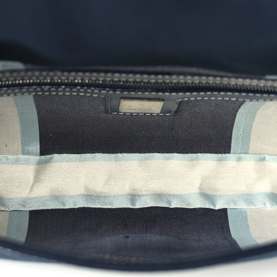 Fendi Canvas Enamel Baguette Blue Image 4