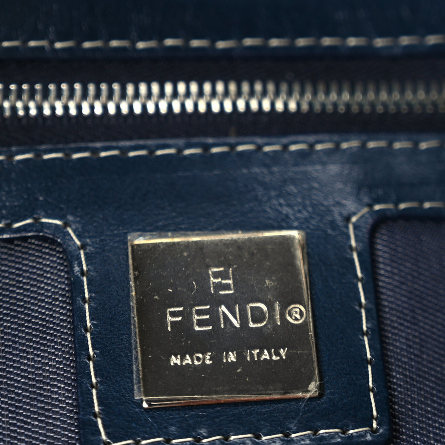 Fendi Canvas Enamel Baguette Blue Image 5