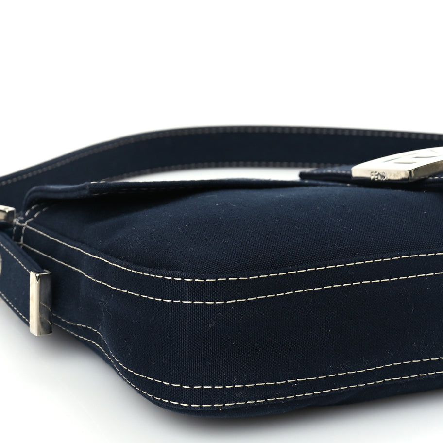 Fendi Canvas Enamel Baguette Blue Image 7