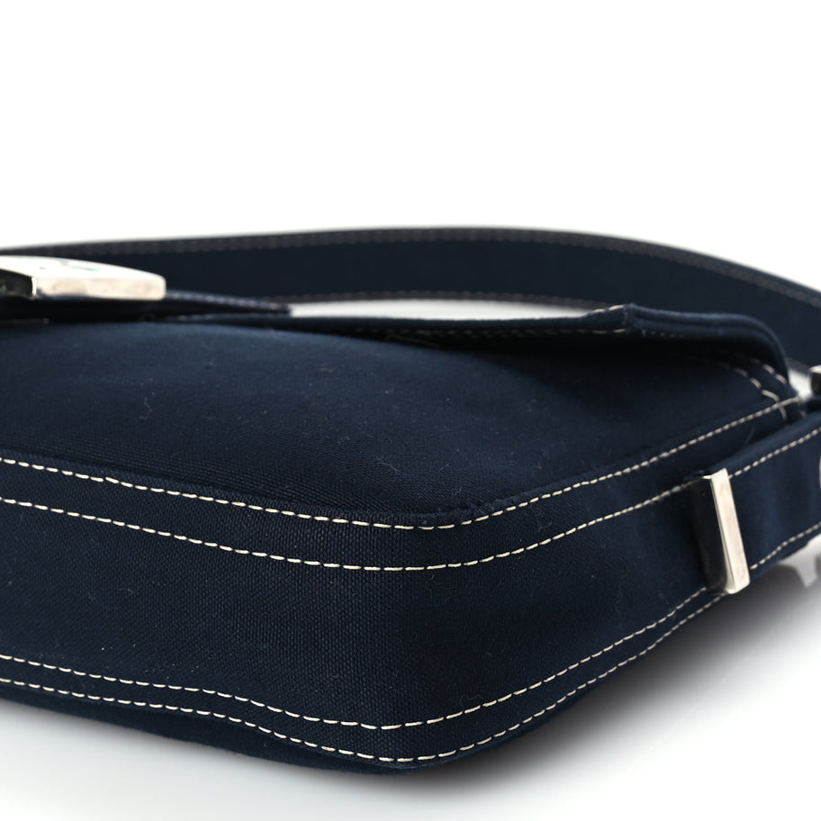 Fendi Canvas Enamel Baguette Blue Image 8