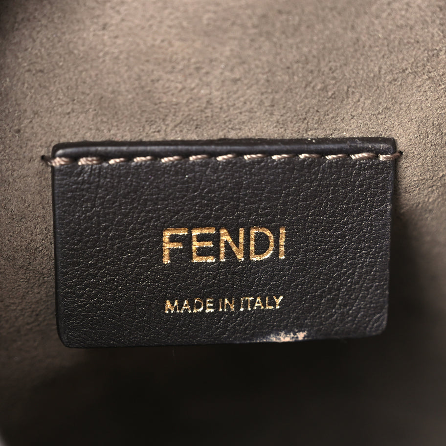Fendi Vitello Liberty F is Fendi Bi-Color FF 1974 Embossed Mini Mon Tresor Bucket Bag Maya Black Maya Image 5