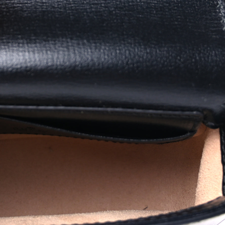 Gucci Azalea Calfskin Web Monochrome Horsebit 1955 Wallet On Strap  Black Image 4
