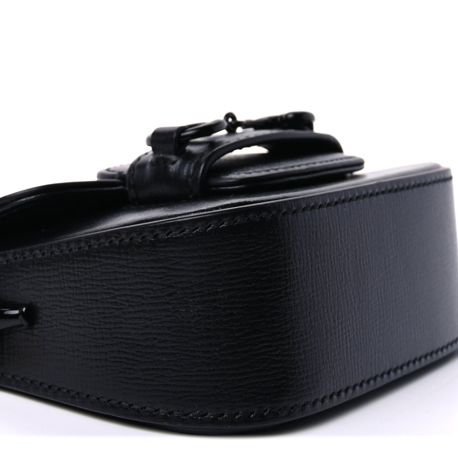 Gucci Azalea Calfskin Web Monochrome Horsebit 1955 Wallet On Strap  Black Image 9