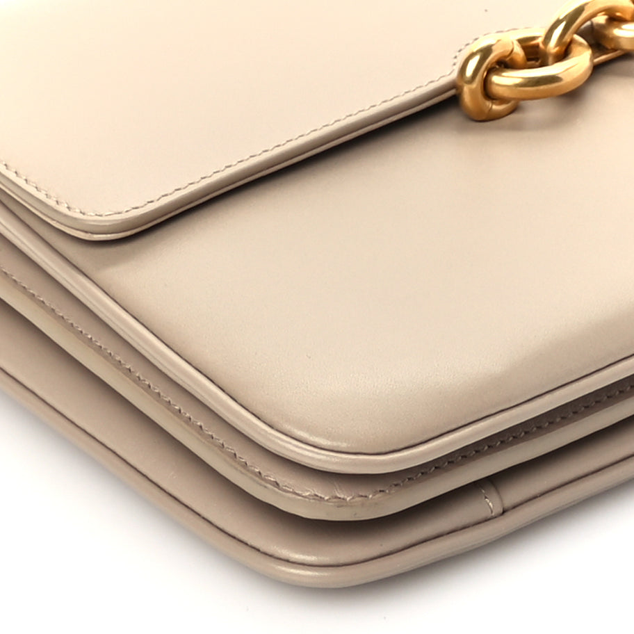 Saint Laurent Smooth Calfskin Le Maillon Satchel Beige Image 7