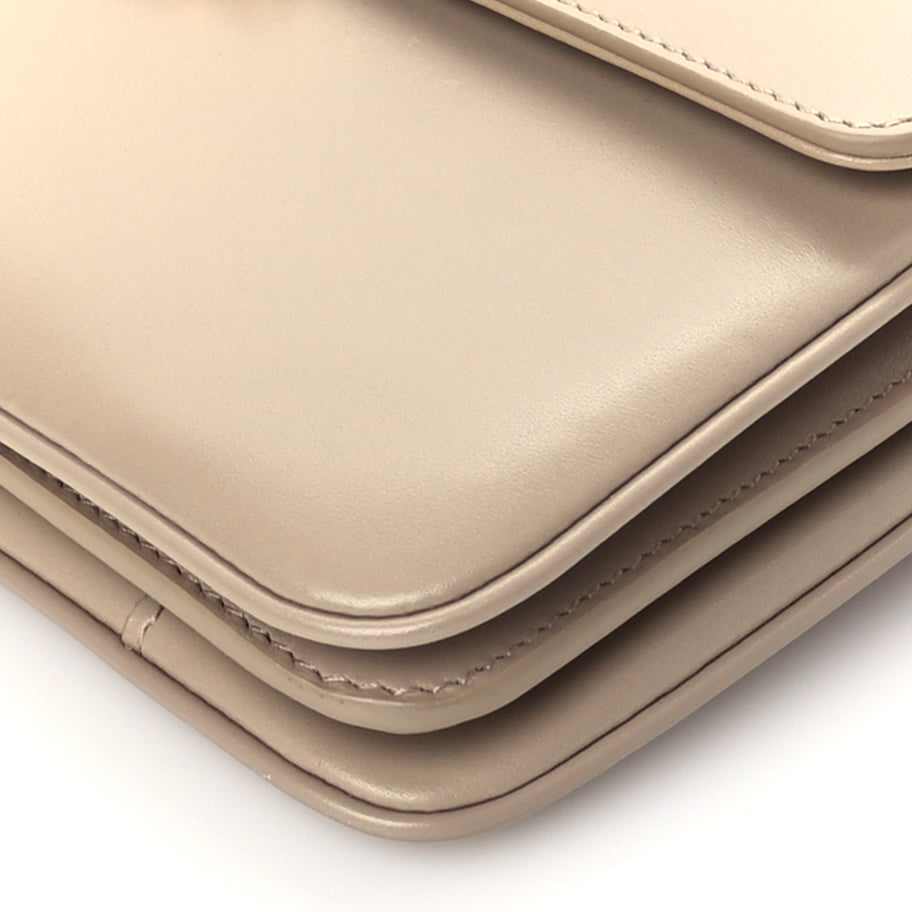 Saint Laurent Smooth Calfskin Le Maillon Satchel Beige Image 8