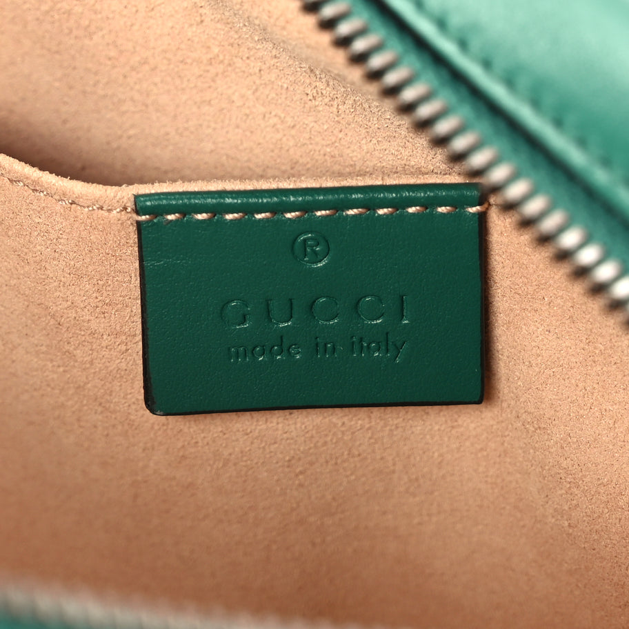 Gucci Calfskin Matelasse Small GG Marmont Chain Shoulder Bag  Emerald Green Image 5
