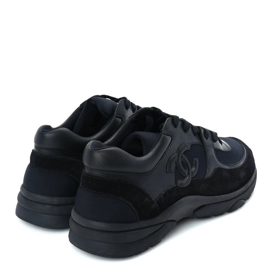 Chanel Toile Suede Calfskin CC Mens Sneakers 41  Black Image 3