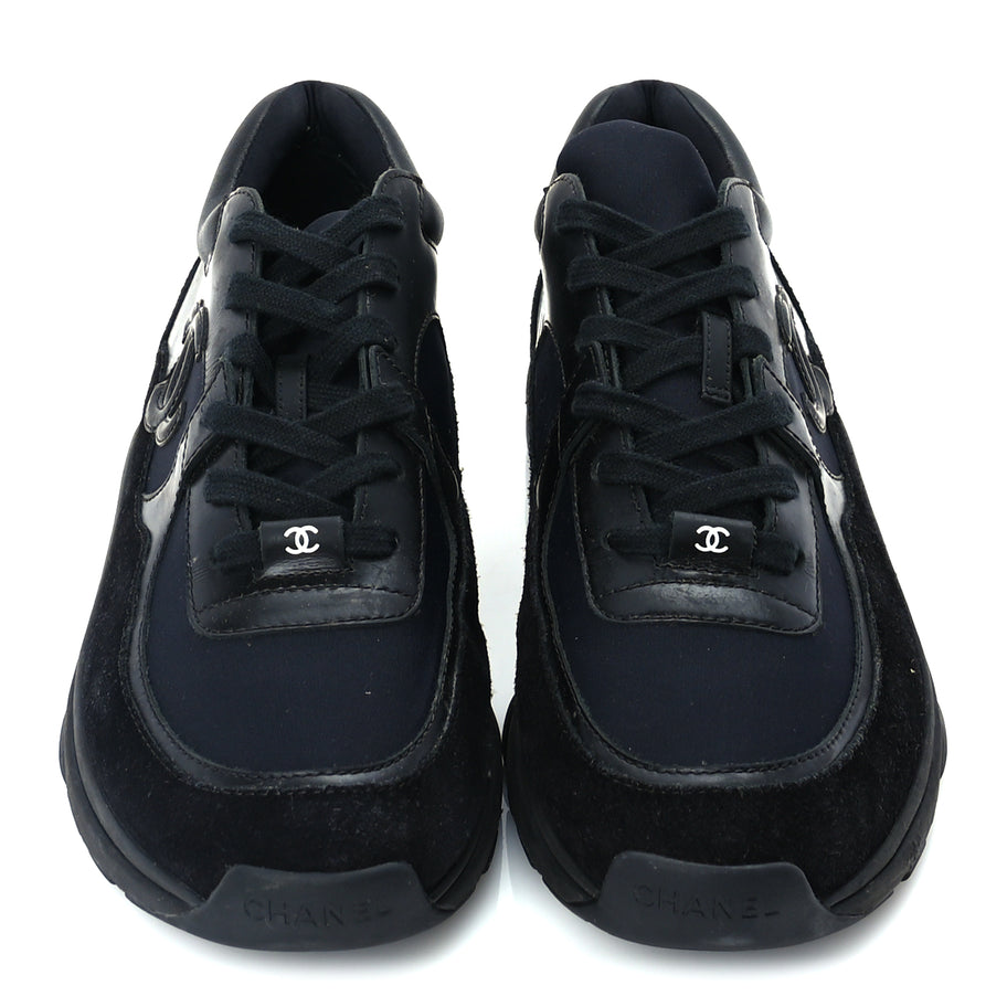 Chanel Toile Suede Calfskin CC Mens Sneakers 41  Black Image 4