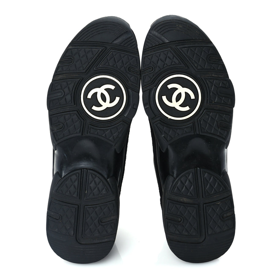 Chanel Toile Suede Calfskin CC Mens Sneakers 41  Black Image 5
