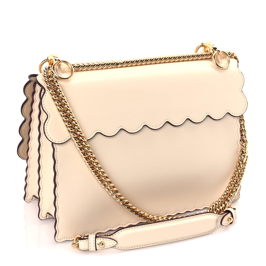 Fendi Vitello Liberty Scalloped Studded Small Kan I Shoulder Bag  Camelia Image 2