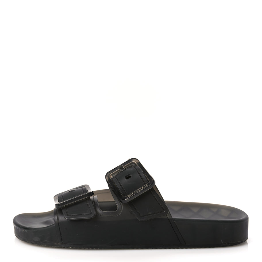 Balenciaga Technical Polyurethane Mallorca Slide Sandals 38 Black Image 1