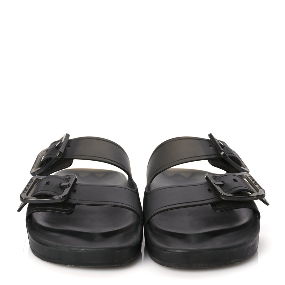 Balenciaga Technical Polyurethane Mallorca Slide Sandals 38 Black Image 3