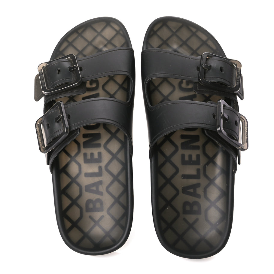Balenciaga Technical Polyurethane Mallorca Slide Sandals 38 Black Image 5