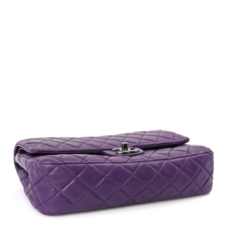 Chanel Lambskin Quilted Medium Double Flap Purple Image 3