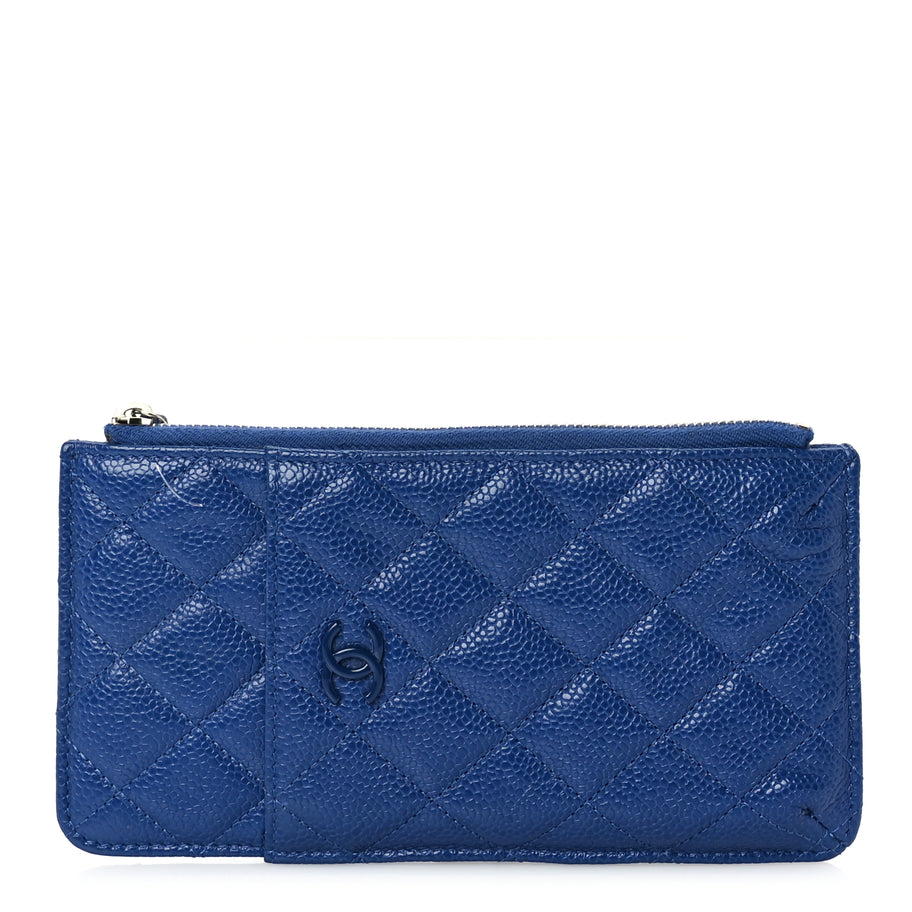 Chanel Caviar Quilted Incognito Classic iPhone Pouch  Blue Image 1