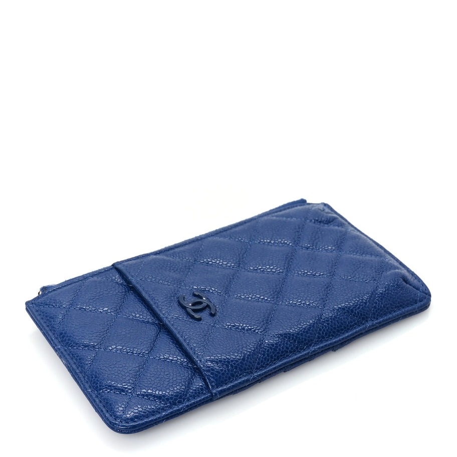 Chanel Caviar Quilted Incognito Classic iPhone Pouch  Blue Image 4