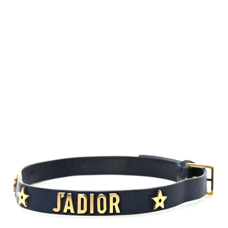  Christian Dior Calfskin Star J'Adior Double Bracelet Blue