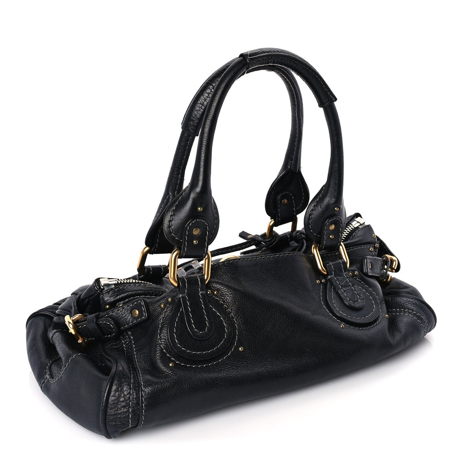 Chloe Calfskin Medium Paddington Satchel  Black Image 2