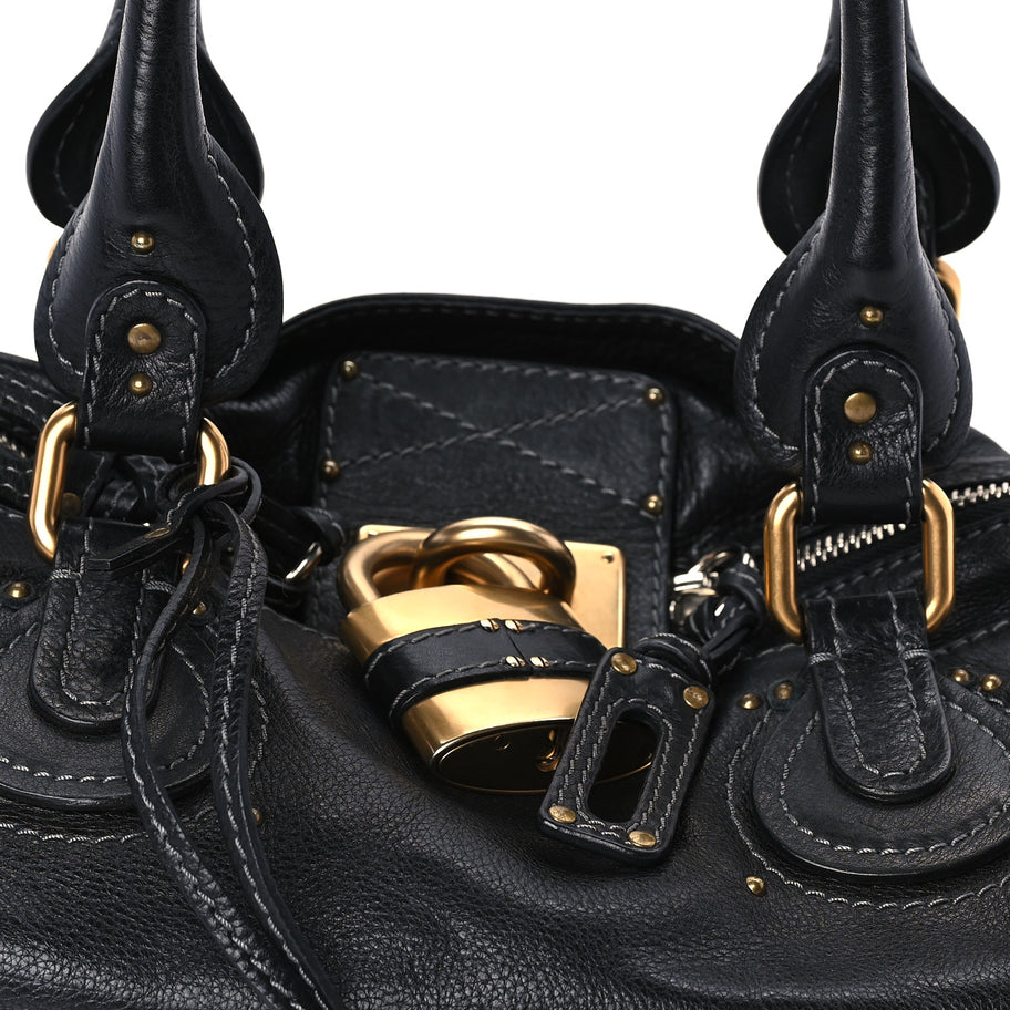 Chloe Calfskin Medium Paddington Satchel  Black Image 6