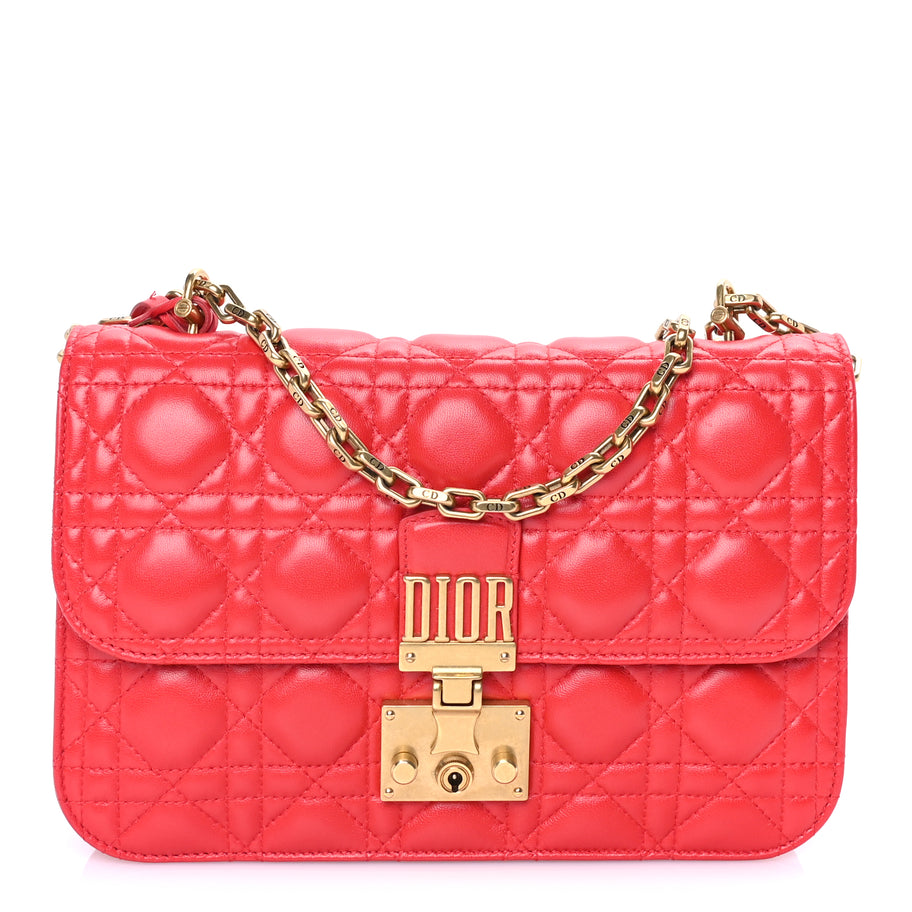 Christian Dior Lambskin Cannage Large Dioraddict Flap  Red Image 1