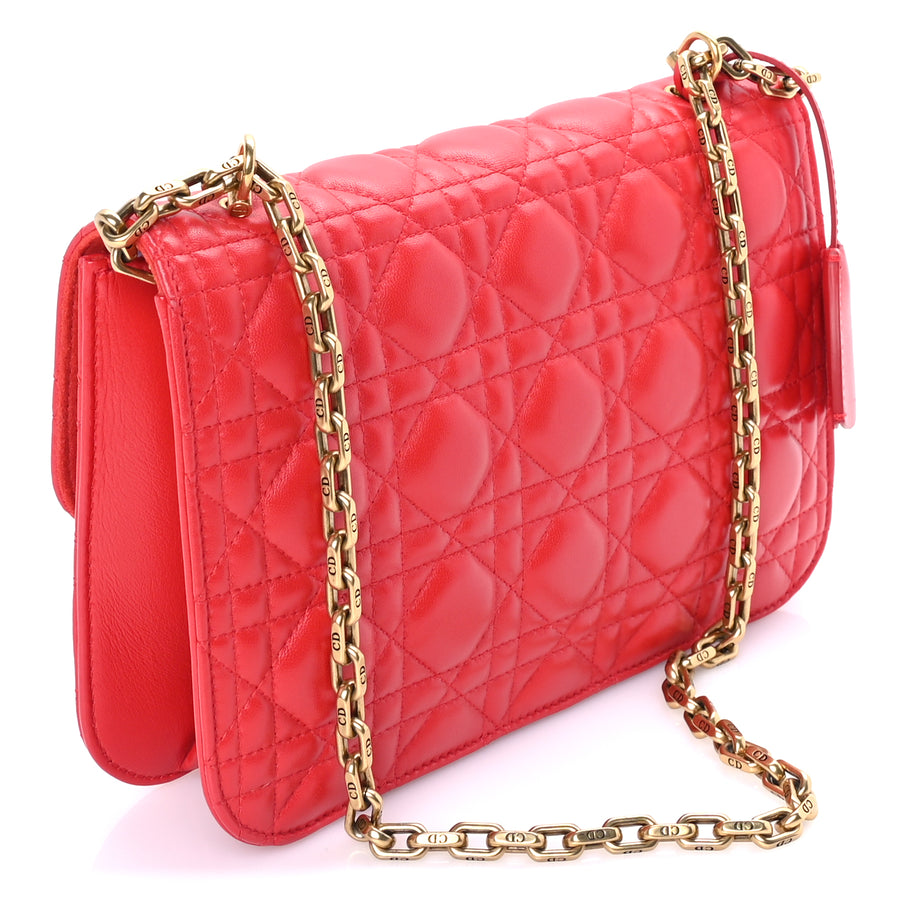 Christian Dior Lambskin Cannage Large Dioraddict Flap  Red Image 2