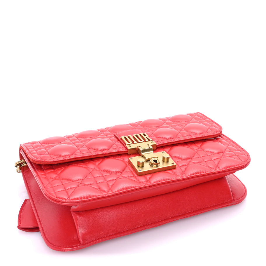 Christian Dior Lambskin Cannage Large Dioraddict Flap  Red Image 3