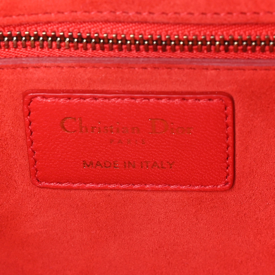 Christian Dior Lambskin Cannage Large Dioraddict Flap  Red Image 5