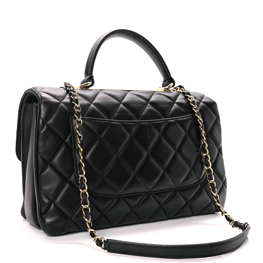 Chanel Lambskin Quilted Medium Trendy CC Flap Dual Handle Bag Black Image 2