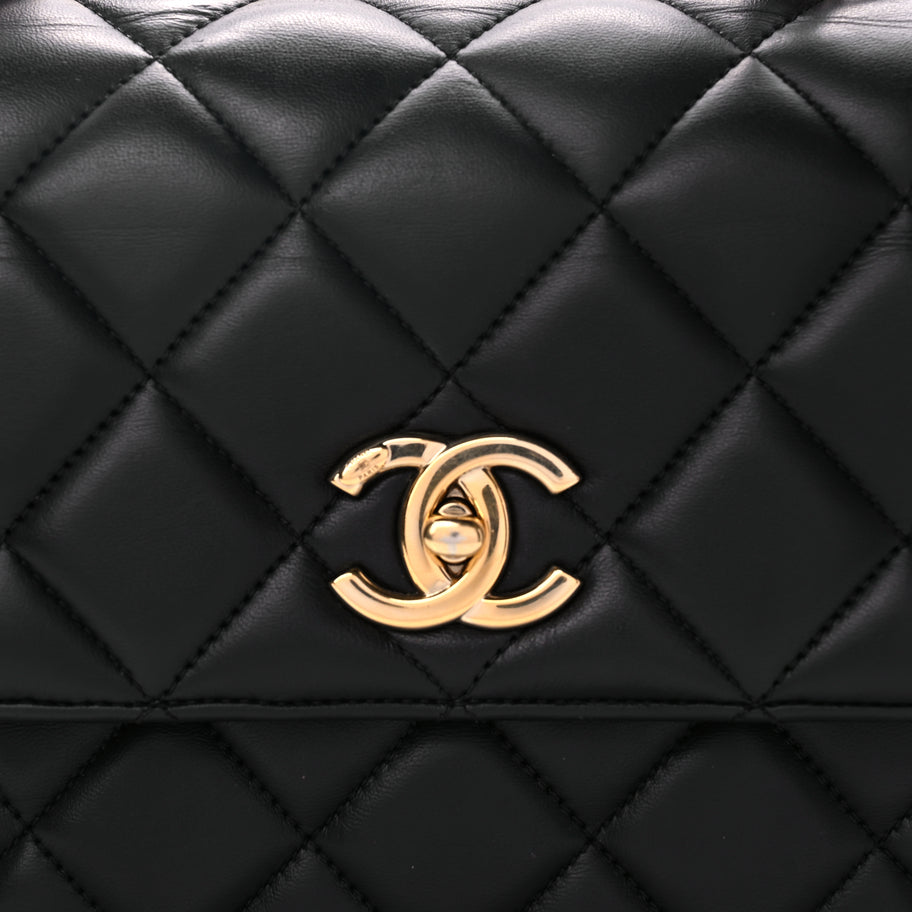 Chanel Lambskin Quilted Medium Trendy CC Flap Dual Handle Bag Black Image 7