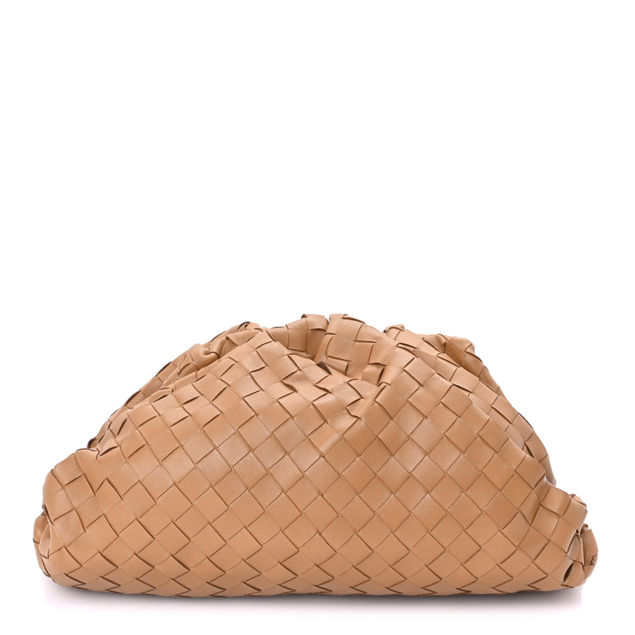 Bottega Veneta Nappa Maxi Intrecciato The Pouch Oversized Clutch Caramel Image 1