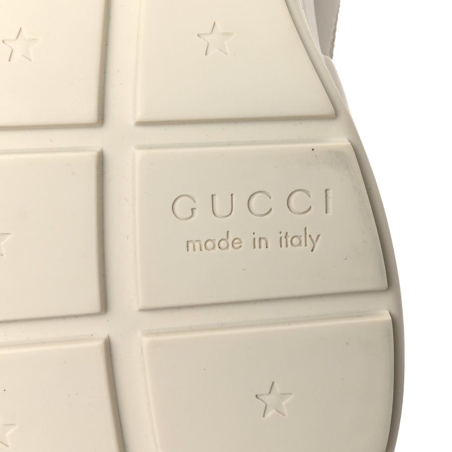 Gucci Calfskin Interlocking G Logo Mens Rhyton Sneakers 10  Ivory Image 7