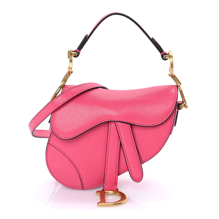 Christian Dior Goatskin Micro Saddle Bag Pink Image 1