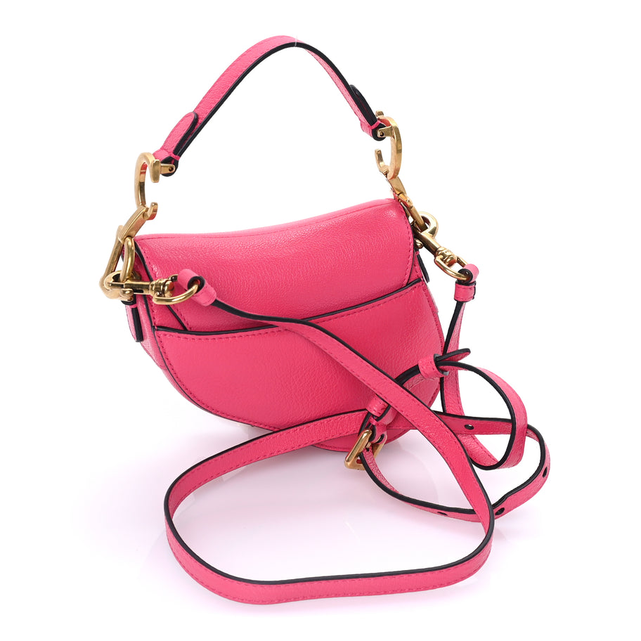 Christian Dior Goatskin Micro Saddle Bag Pink Image 2