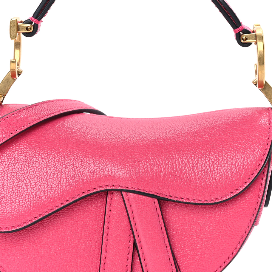 Christian Dior Goatskin Micro Saddle Bag Pink Image 6